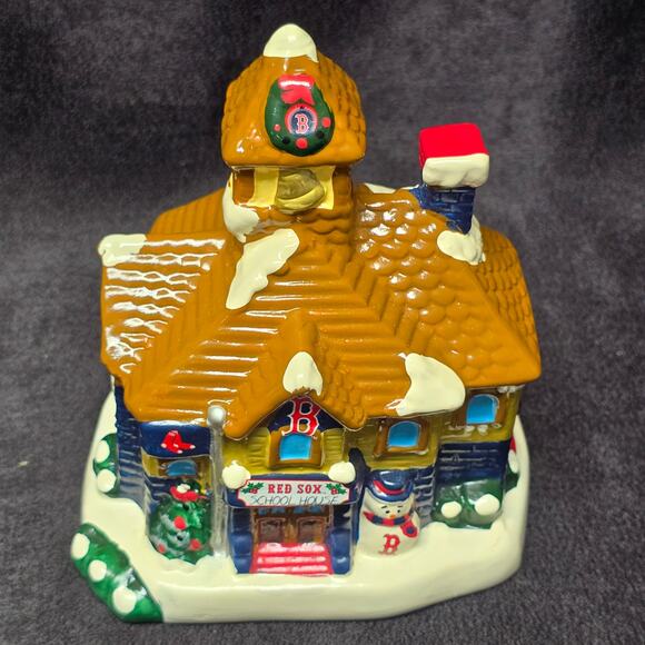 MLB Boston Red Sox Christmas Village Collection Ceramic School House - Picture 7 of 11